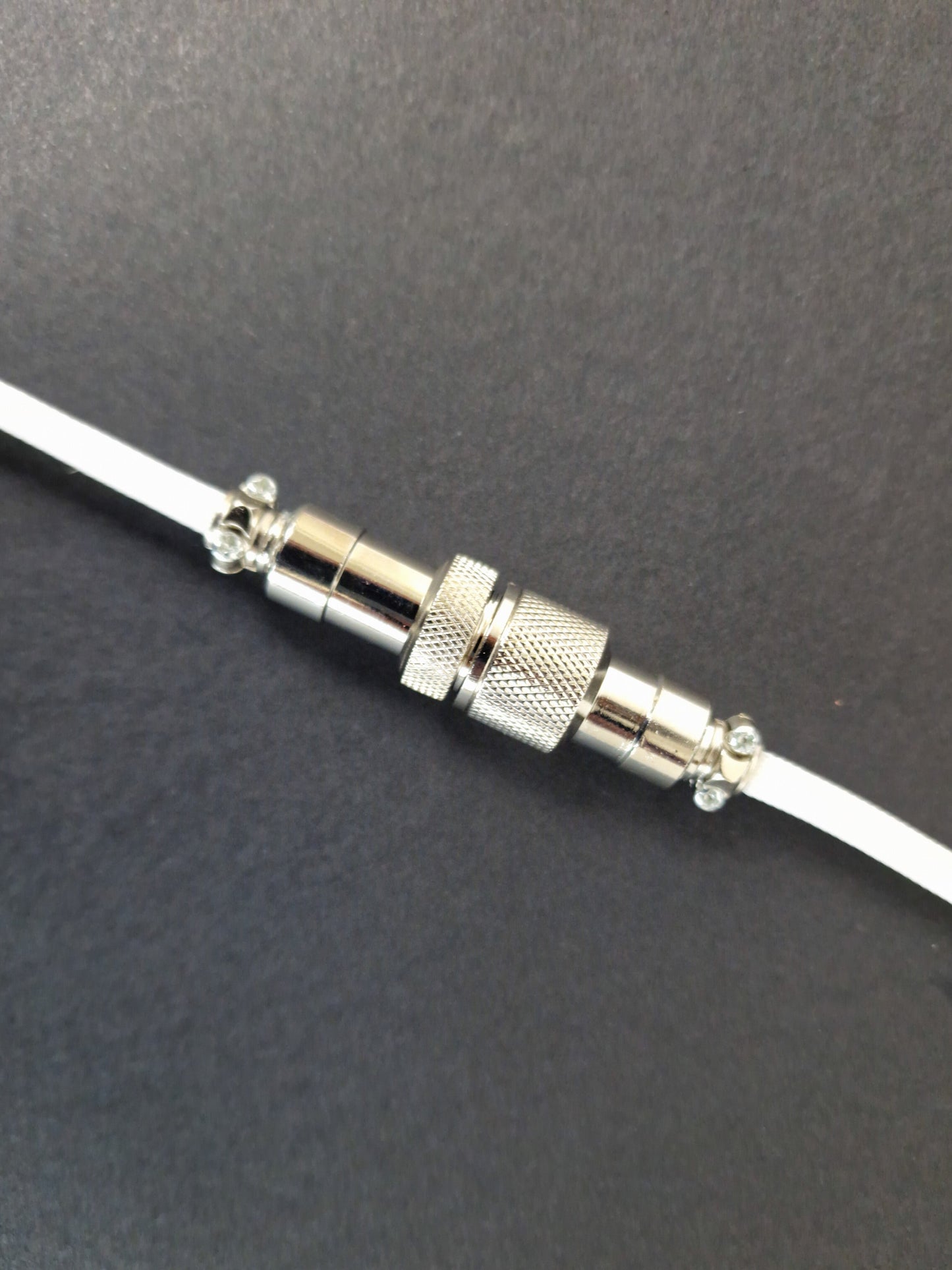 Oxford White Coiled Aviator Cable - USB-C Mechanical Keyboard Wire